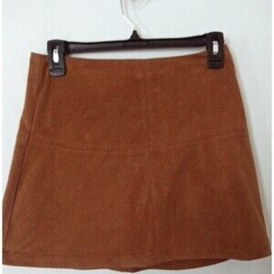 American Rag Brown Mini Skirt Size 3 Faux Suede A Line Back Zipper Mini